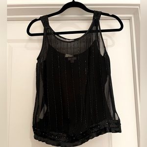 Ann Taylor Silky Sequence Dress Tank w/ Sewn-In Camisole.